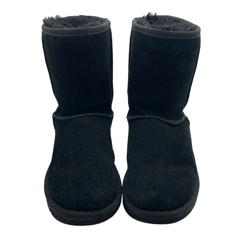 Koolaburra by UGG Victoria Black Suede Faux Fur Short Boots 1017090 Womens 7